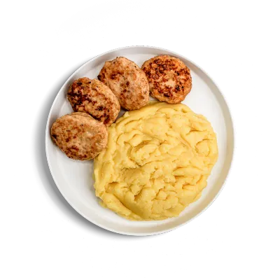 Chicken Patties with Mashed Potatoes